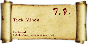 Tick Vince névjegykártya
